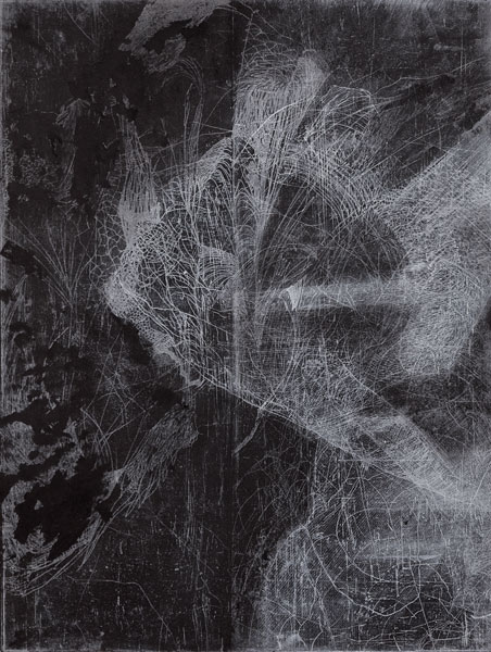 EVA WALKER: Vermessung (16), Radierung auf Büttenpapier, 75 x 57,5 cm, 2015