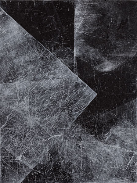 EVA WALKER: Vermessung (17), Radierung auf Büttenpapier, 75 x 57,5 cm, 2015