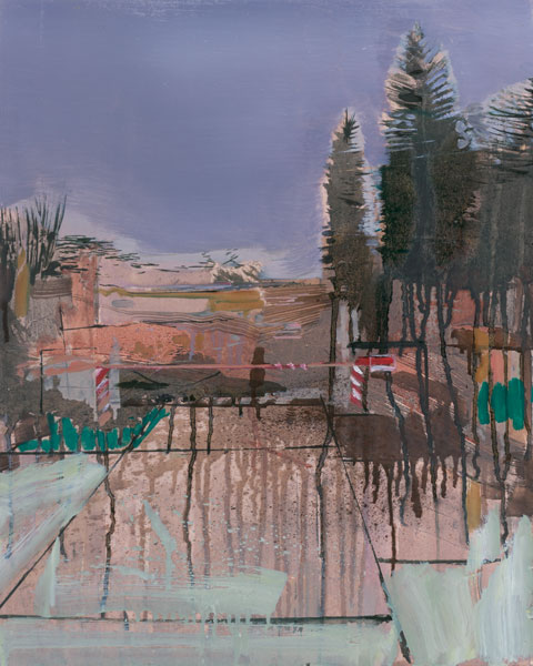 HEINRICH MAUERSBERGER: Kein Durchgang, Öl auf Hartfaser, 50 x 40 cm, 2016