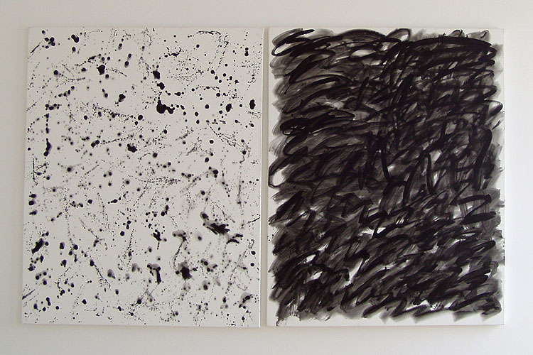 Winfred Gaul: "remembering E.Dzubas, 2003, 2 x 15x 120 cm